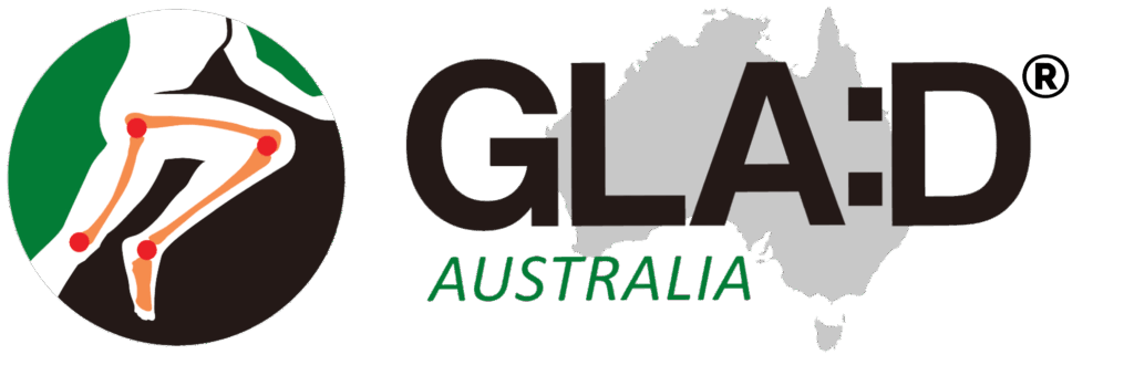 GLAD Australia logo, the developers of Part 1 NEMEX Program: Core Stability Exercises for Osteoarthritis