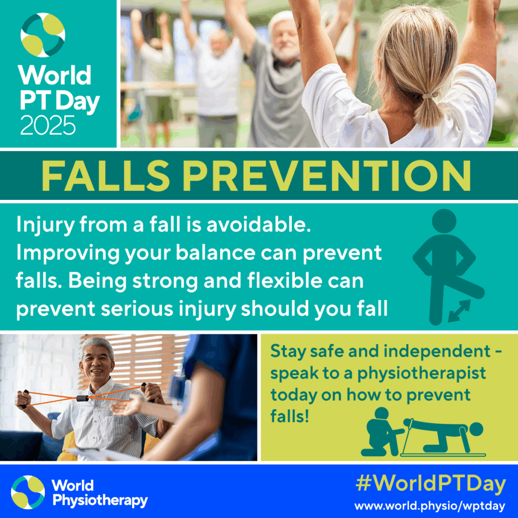 World Physiotherapy Day 2025 - Falls Prevention Infographic